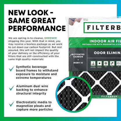 Filterbuy 17x25x1 Air Filter MERV 10 Odor & Allergy Defense - Image 3