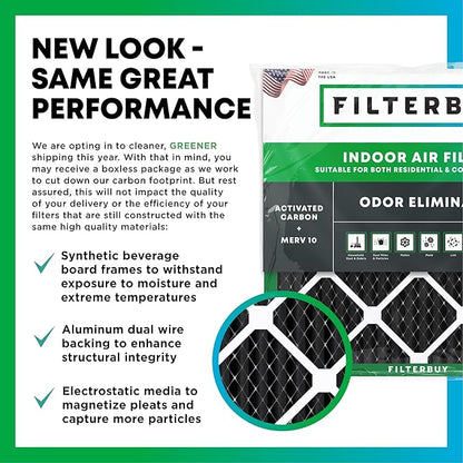 Filterbuy 12x20x1 Air Filter MERV 10 Odor & Allergy Defense - Image 3