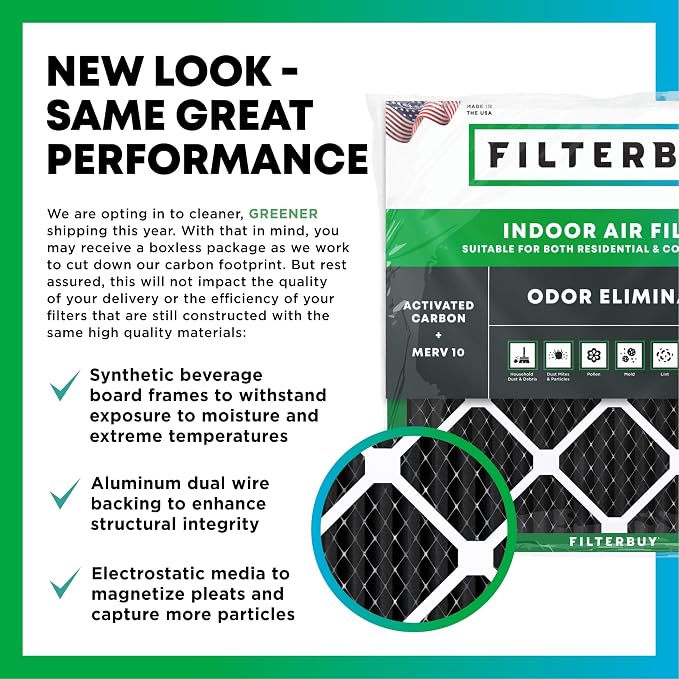 Filterbuy 20x23x1 Air Filter MERV 10 Odor & Allergy Defense - Image 3