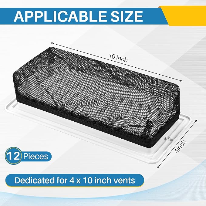 Zonon 12 Pcs 4 x 10 Inch Floor Register Cover Trap Vent Screen - Image 2