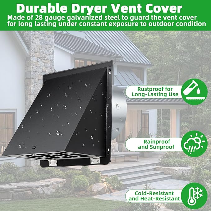 4 Inch Dryer Vent Cover Outside - Image 5