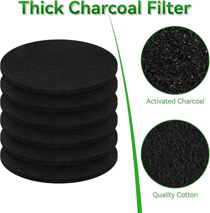 6 Pack Charcoal Filters for Compost Bucket, 6.7 Inch Compost Filters for - Image 4