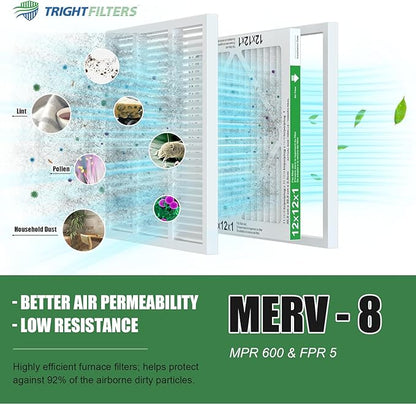 12x12x1 Air Filter 4 Pack, MERV 8 Pleated Dust Defense Air Filters Replacement - Image 5