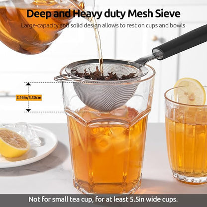 U-Taste Small Fine Mesh Strainer: 18/8 Stainless Steel 3.35in 30 Mesh Kitchen - Image 8