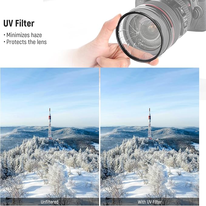 NEEWER 82mm UV/CPL/ND Lens Filter Kit, UV Protection + Circular Polarizing + - Image 5