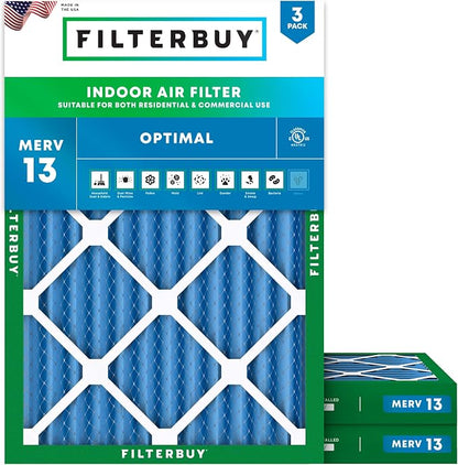 Filterbuy 16x20x2 Air Filter MERV 13 Optimal Smoke & Allergy Defense, by Filterbuy
