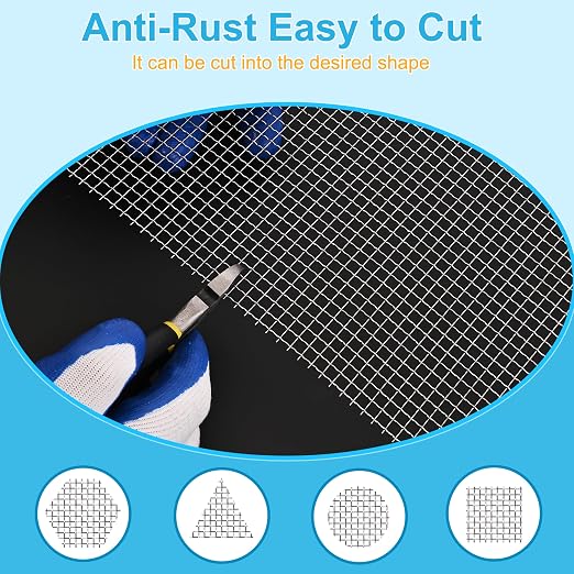 8 Pcs 13x9 20 Mesh 304 Stainless Steel Wire Mesh Sheet, Rustproof Metal Mesh - Image 2