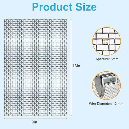 2 Pcs 13x9 5 Mesh 304 Stainless Steel Wire Mesh Sheet, Rustproof Metal Mesh - Image 4