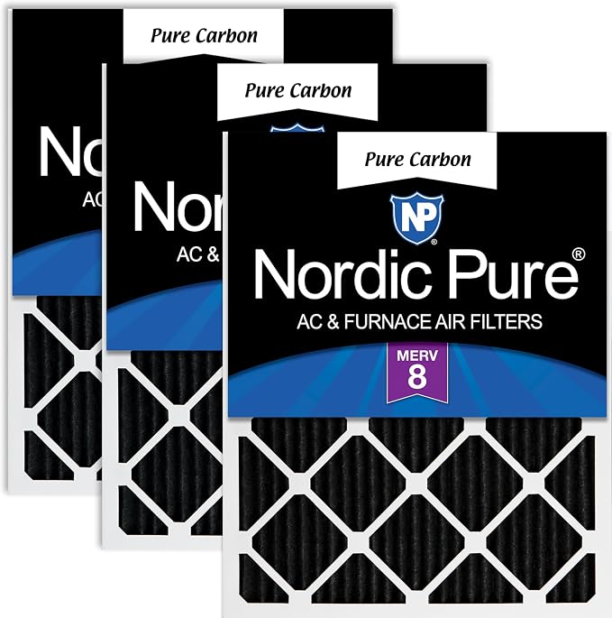 Nordic Pure 12x24x1 Pure Carbon Pleated Odor Reduction Furnace Air Filters 3 by NordicPure