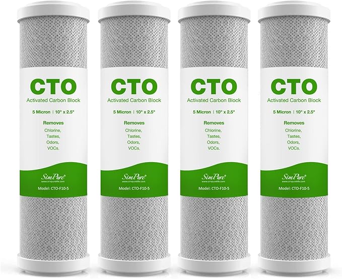 SimPure 5 Micron 10" x 2.5" Whole House Carbon Sediment Water Filter Cartridge by SimPure_Water