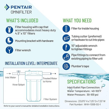 Pentair OMNIFilter Whole Home 10" Heavy-Duty Big Blue Water Filtration System - Image 4