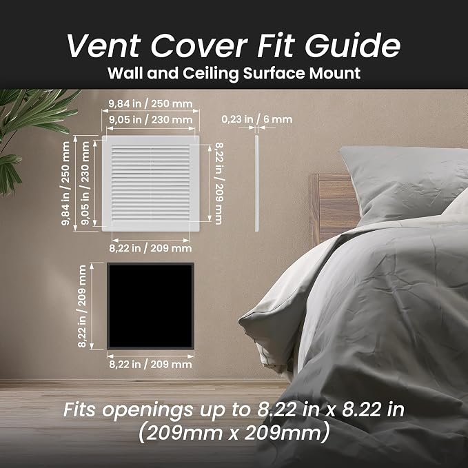 Repa Market 10 x 10 Inch White Square Air Vent Cover - Image 2