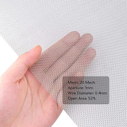 Valchoose 2PACK Stainless Mesh Screen 12”X24”, 20 Mesh 304 Steel Woven Wire Mesh - Image 7