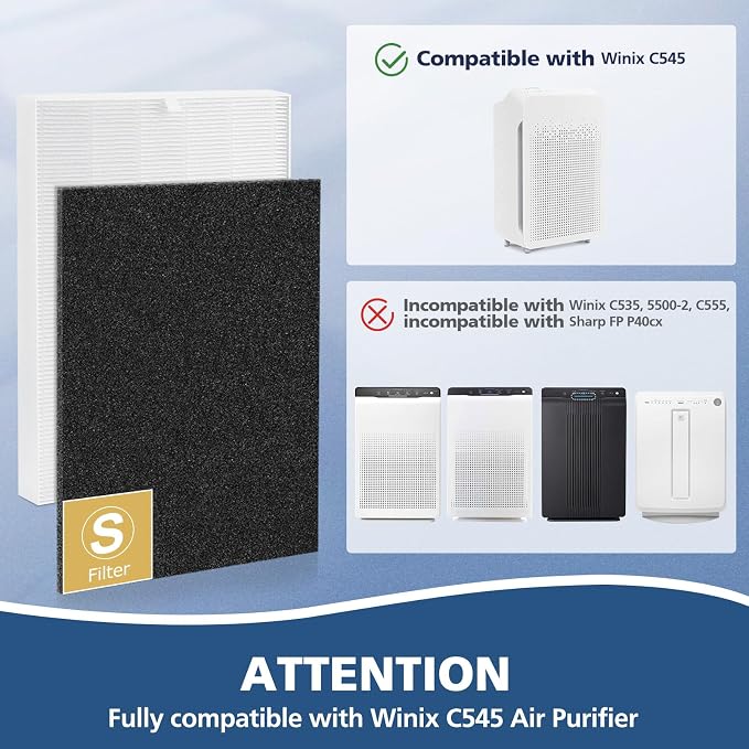 2 Pack C545 HEPA Replacement Filter S Compatible - Image 2