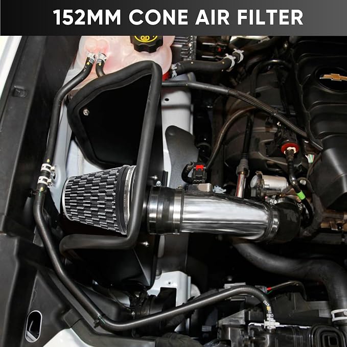 6" 152mm Cold Air Intake Filter Clamp-On Replacement High Flow Inlet Air Filter - Image 6