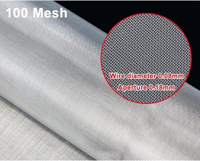 Stainless Steel 100 Mesh Metal Screen Sheet, 304 Woven Wire Cloth Fabric - Image 3