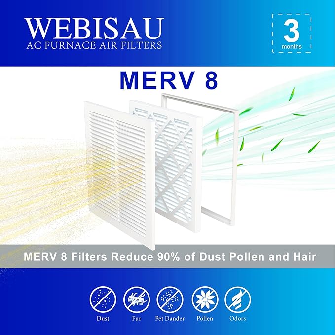 14x14x1 Air Filter MERV 8 MPR 600 2Pack Pleated HVAC AC Furnace Air Filters - Image 3