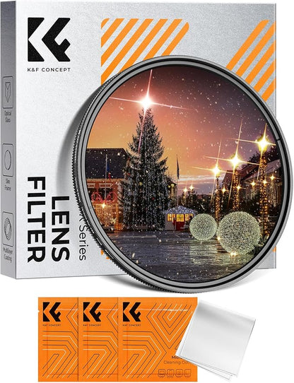 K&F CONCEPT 72mm Variable Star Filter Cross Screen Starburst Filter 4, 8 Points by KFCONCEPT