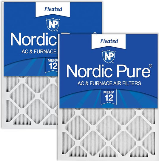 Nordic Pure 12x24x1 Pleated MERV 12 Air Filters 2 Pack by NordicPure
