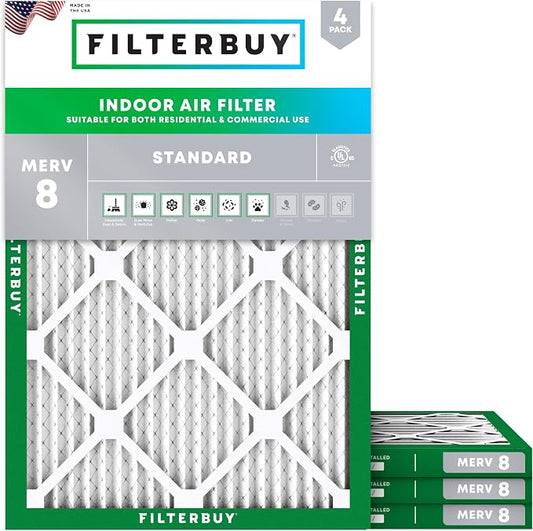 Filterbuy 20x27x1 Air Filter MERV 8 Essential Dust & Allergy Defense, by Filterbuy