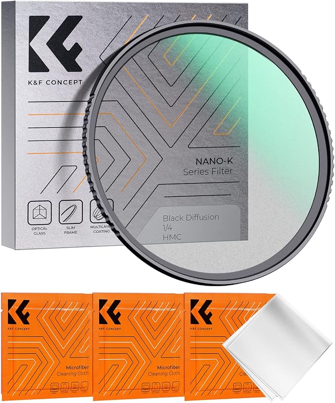 K&F CONCEPT 46mm Black Diffusion 1/4 Filter Mist Cinematic Effect Filter by KFCONCEPT