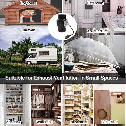 2 Inch Inline Duct Fan 12V 6W HVAC Exhaust Ventilation Fan 22 Cfm Low Noise - Image 4