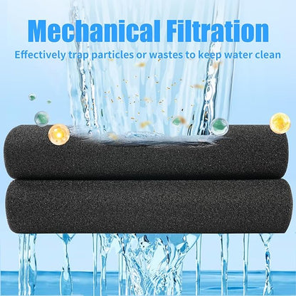 AQUANEAT 2 Pack Aquarium Bio Sponge Filter Media Pad Cut-to-Size Open Cell Foam - Image 3