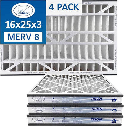 16x25x3 TRION Air Bear Cub Pleated HVAC Air Filter MERV 8 by Trion