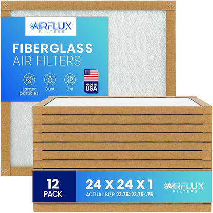 Fiberglass Air Filter -24x24x1Air Filter 12 Pack by Unknown