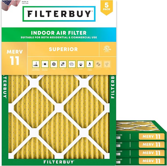 Filterbuy 16x21x1 Air Filter MERV 11 Superior Pet & Allergy Defense, by Filterbuy