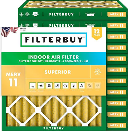 Filterbuy 14x14x2 Air Filter MERV 11 Superior Pet & Allergy Defense, by Filterbuy