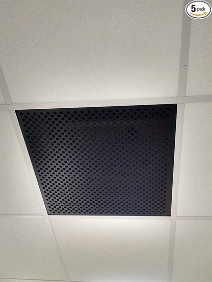 2'x2' Black Plastic Perforated Tile, 5 Pack, by 1800CEILING