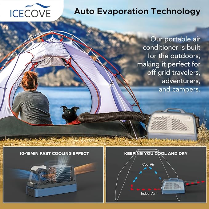IceCove Portable Air Conditioner, 2500BTU Fast Cooling Car AC Unit, 250W Low - Image 8
