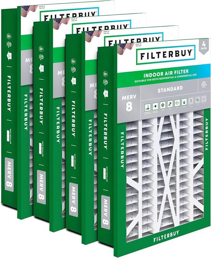 Filterbuy 20x30x5 Air Filter MERV 8 Essential Dust & Allergy Defense, by Filterbuy