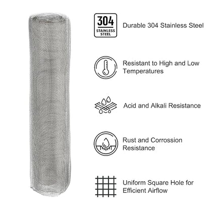 PATIKIL 40" L x 16" W Woven Wire Mesh, 24 Mesh 304 Stainless Steel Air Vent - Image 3