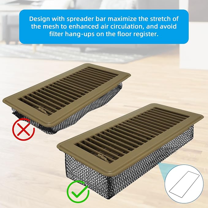 Floor Vent Screen Net 2''x12'', Air Vent Filter Mesh - Image 3
