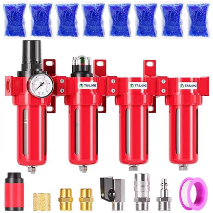 TAILONZ PNEUMATIC 0-150PSI 1/2 Inch NPT Red Industrial Grade 4 Stage Air Drying by TAILONZPNEUMATIC