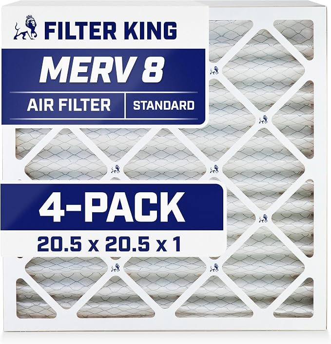 Filter King 20.5x20.5x1 Air Filter | 4-PACK | MERV 8 HVAC Pleated A/C Furnace by FilterKing