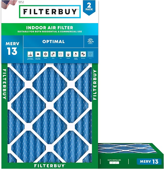 Filterbuy 14x24x2 Air Filter MERV 13 Optimal Smoke & Allergy Defense, by Filterbuy