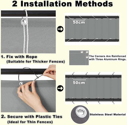 Privacy Screen 3.6' x 19.7' Durable and UV Resistant Privacy Screen - Image 6