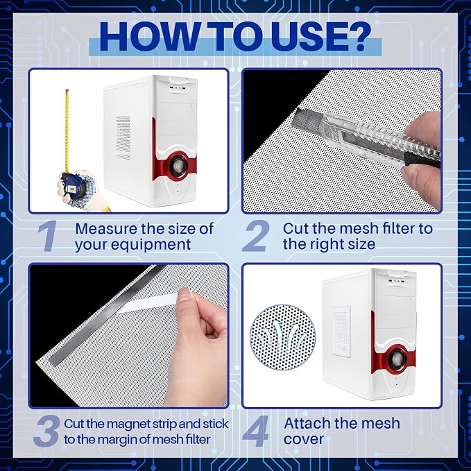 Woanger 1 Pcs 1000 x 300 mm DIY PC Case Dust Filter PC Fan Mesh Filter Air Vent - Image 4