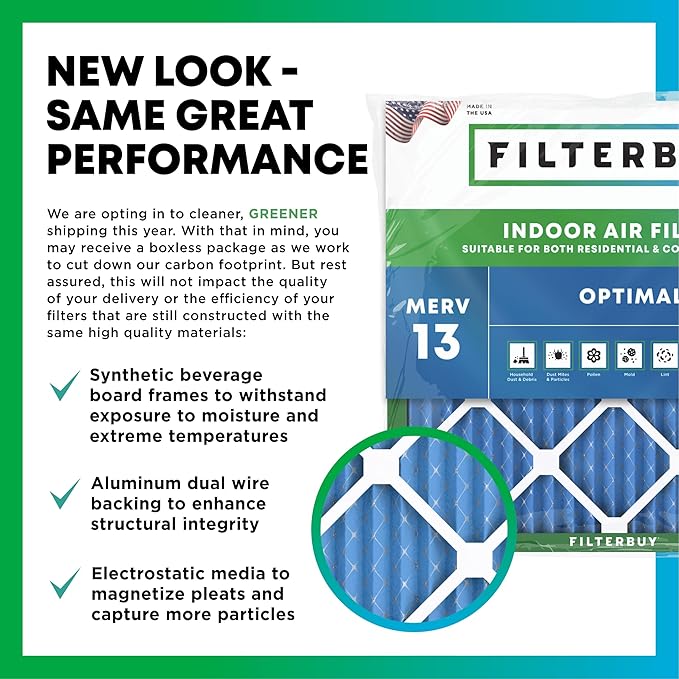Filterbuy 30x36x1 Air Filter MERV 13 Optimal Smoke & Allergy Defense, - Image 3