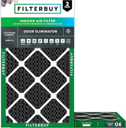 Filterbuy 12x25x1 Air Filter MERV 10 Odor & Allergy Defense by Filterbuy
