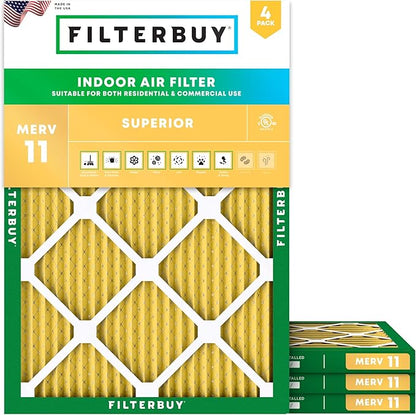 Filterbuy 18x22x1 Air Filter MERV 11 Superior Pet & Allergy Defense, by Filterbuy