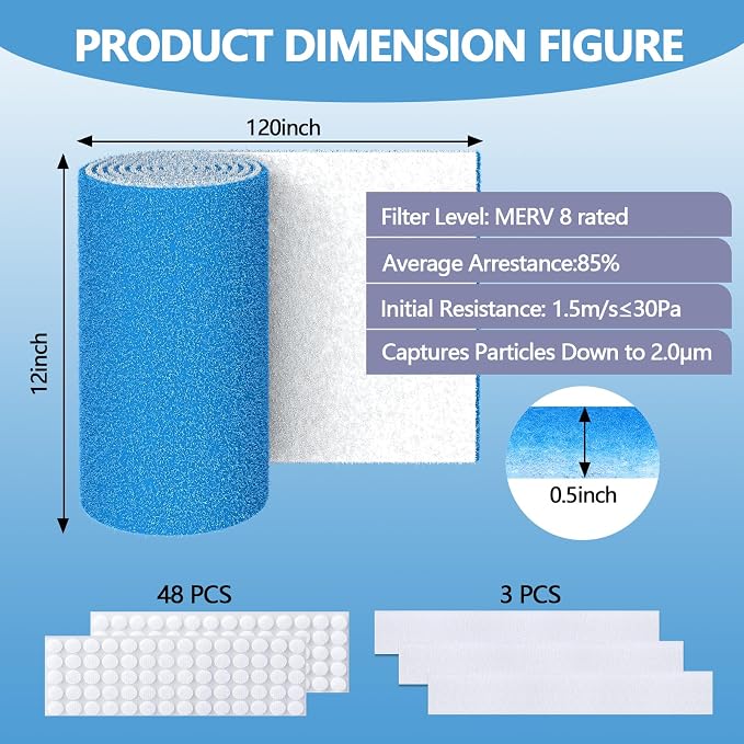12" x 120" Air Vent Filters, - Image 2