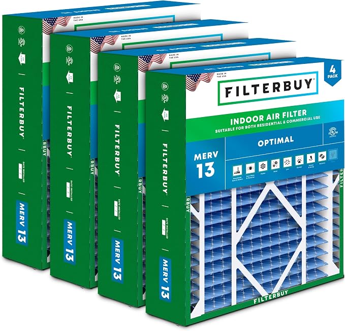 Filterbuy 21x24.5x5 Air Filter MERV 13 Optimal Smoke & Allergy Defense by Filterbuy