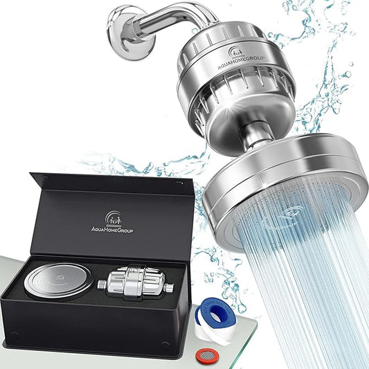 AquaHomeGroup Luxury Filtered Shower Head Set 20+3 Stage Shower Filter by Aquahomegroup