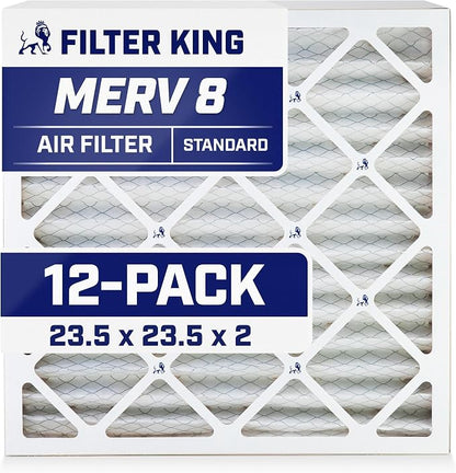 Filter King 23.5x23.5x2 Air Filter | 12-PACK | MERV 8 HVAC Pleated A/C Furnace by FilterKing