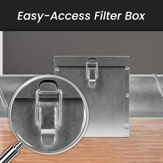 Repa Market 8" Duct Air Filter Box – Galvanized Steel Inline Dryer Filter - Image 4