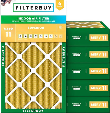 Filterbuy 12x20x4 Air Filter MERV 11 Superior Pet & Allergy Defense, by Filterbuy